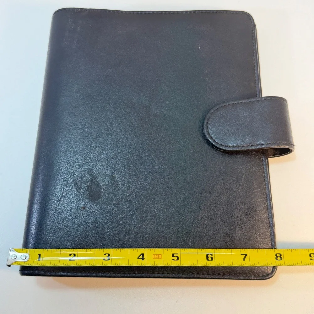 The Far Side Planner Cover Black Vintage 1992 Leather 7 Ring Binder Organizer